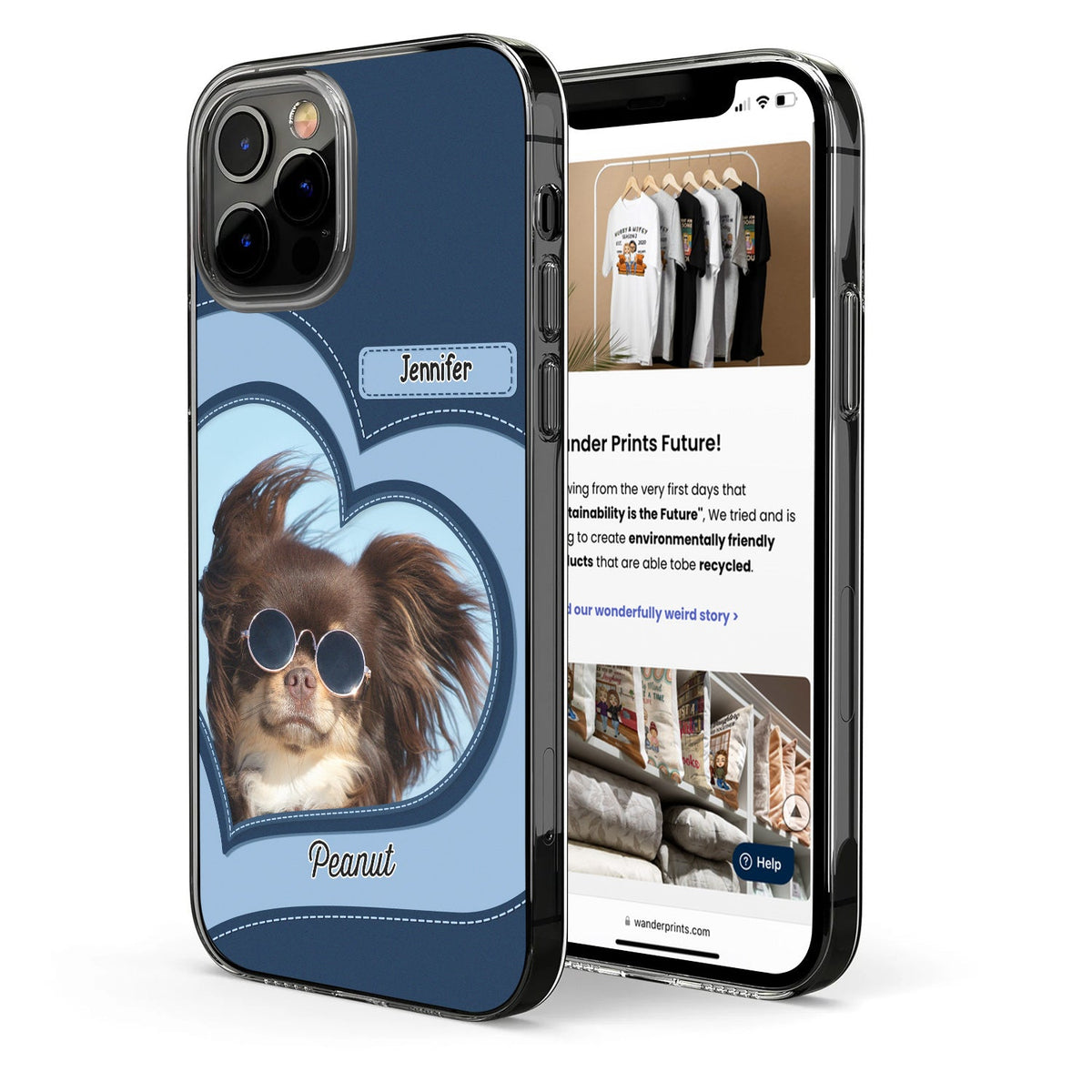 Custom Photo Heart Dog Cat - Gift For Pet Lovers - Personalized Clear Phone Case