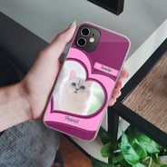 Custom Photo Heart Dog Cat - Gift For Pet Lovers - Personalized Clear Phone Case