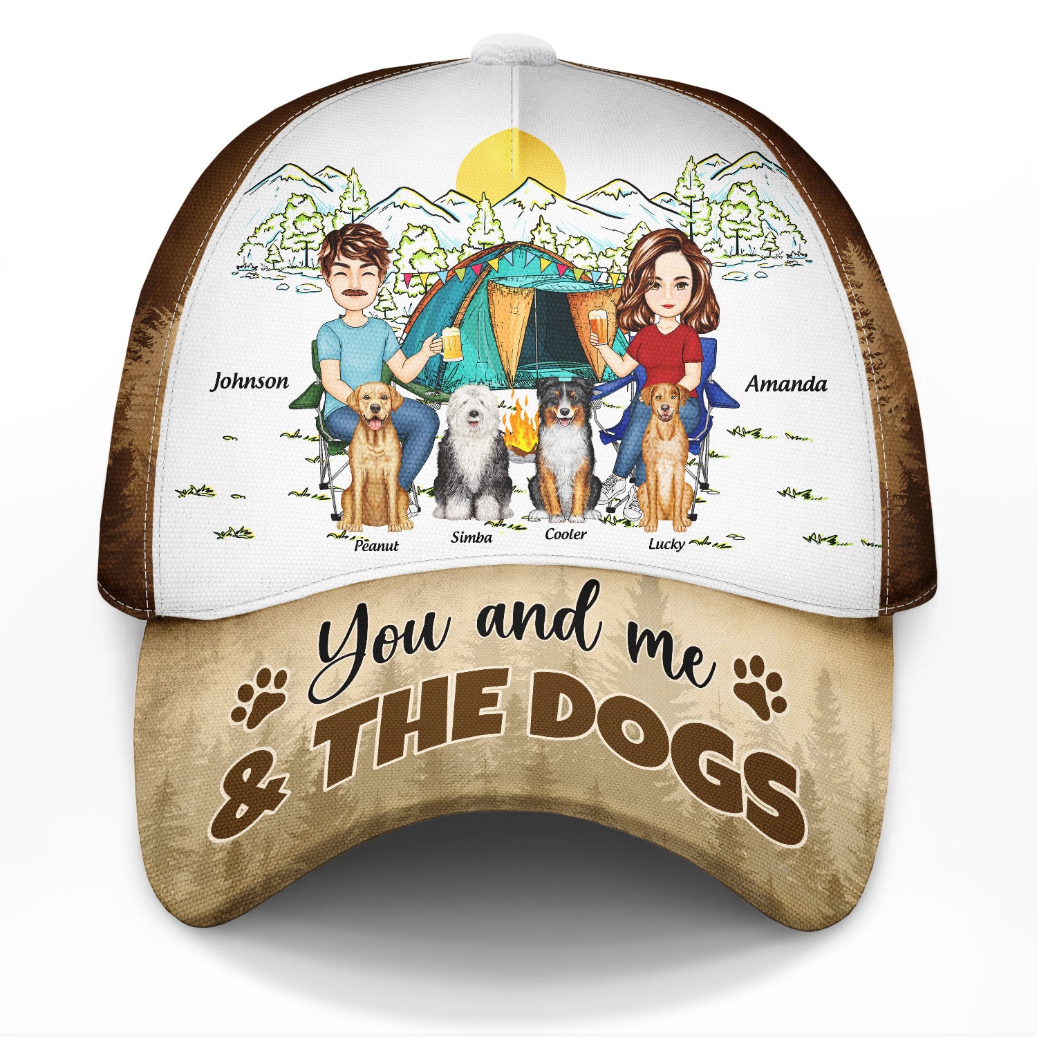 Happy Campers - Gift For Couples Love Camping With Dog - Personalized Classic Cap