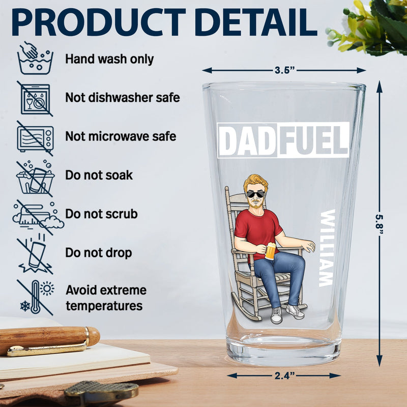 Surviving Fatherhood One Beer At A Time - Gift For Dad, Father - Personalized Beer Glass