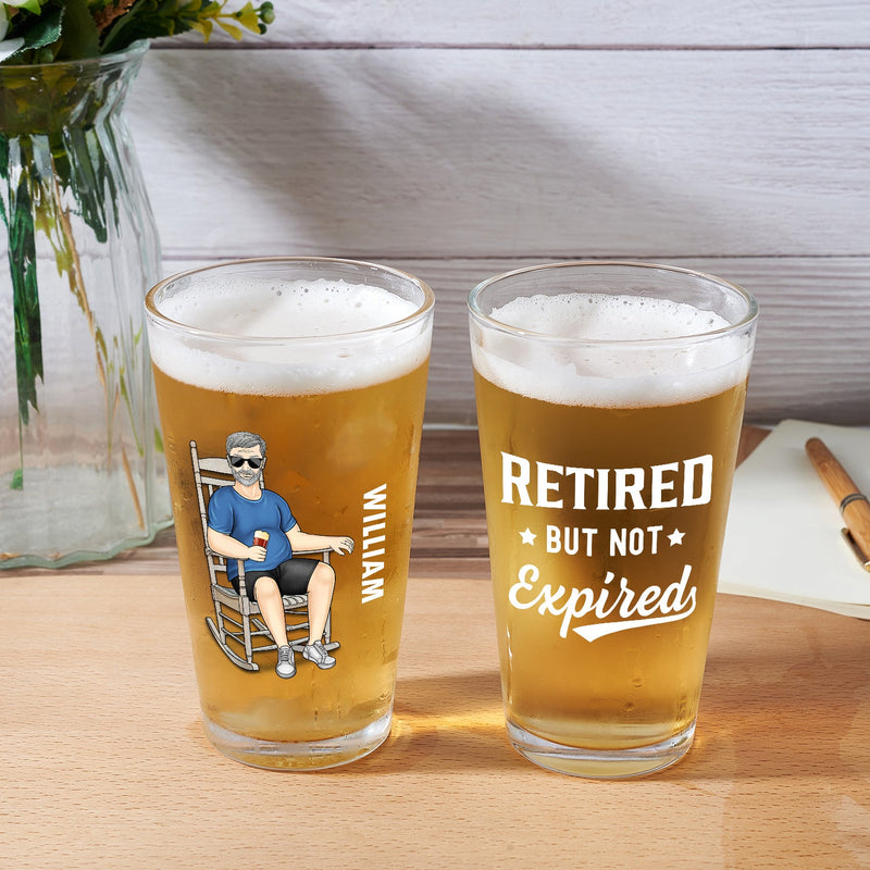 The Legend Has Retired - Retirement Gift For Men, Grandpa, Father - Personalized Beer Glass