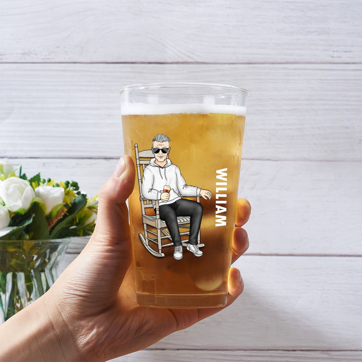 The Legend Has Retired - Retirement Gift For Men, Grandpa, Father - Personalized Beer Glass