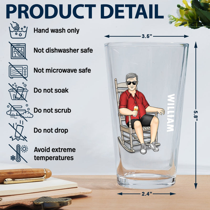 The Legend Has Retired - Retirement Gift For Men, Grandpa, Father - Personalized Beer Glass