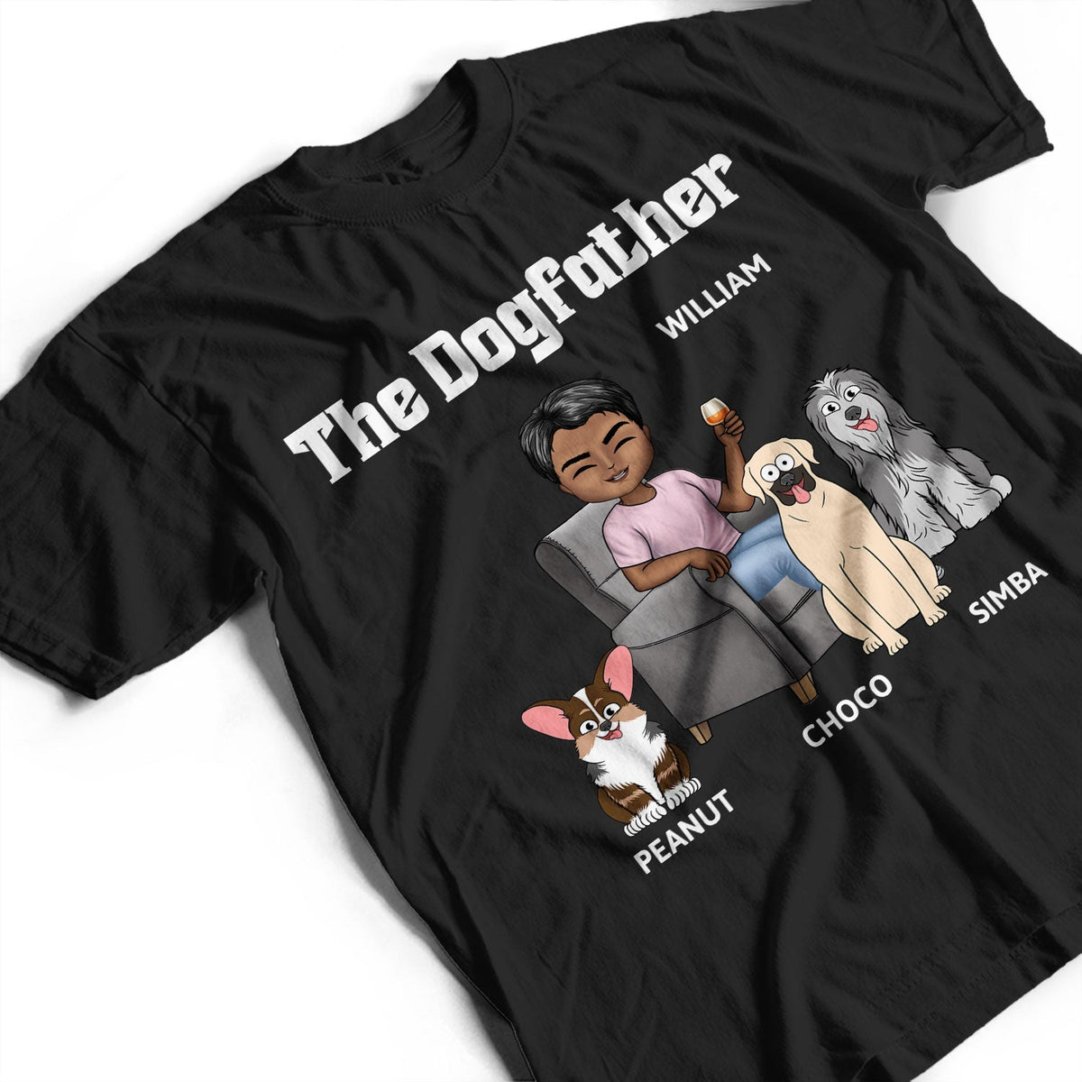 The Dog Father - Gift For Dog Dad, Dog Lovers, Men - Personalized T Shirt