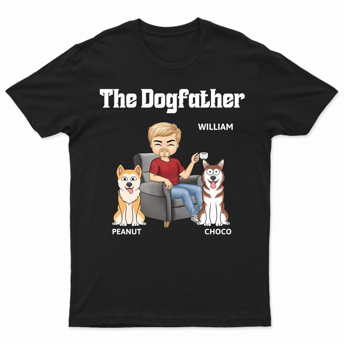 The Dog Father - Gift For Dog Dad, Dog Lovers, Men - Personalized T Sh ...