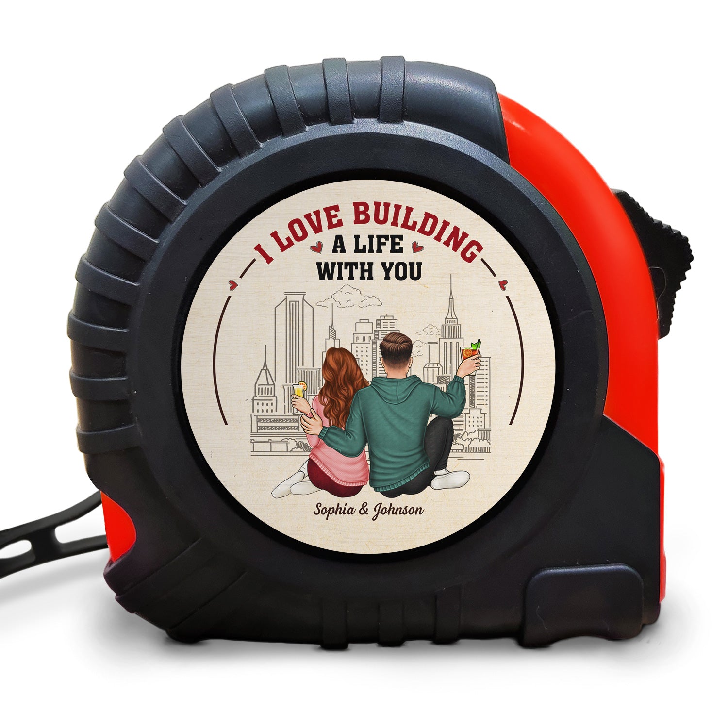 I Love Building A Life With You - Gift For Couples, Spouse, Husband, Boyfriend - Personalized Tape Measure