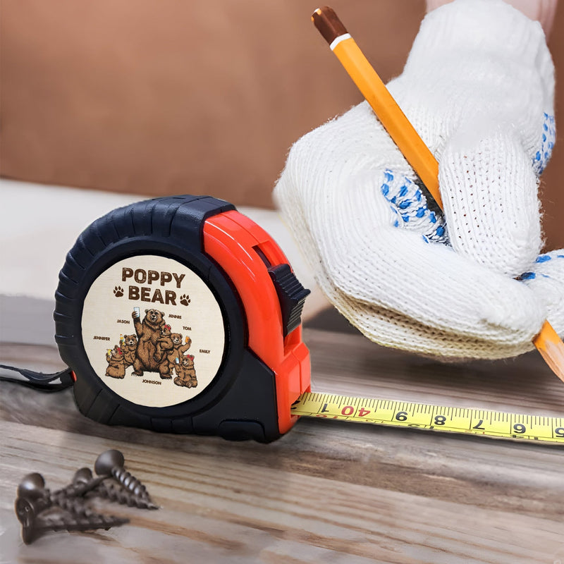 Papa Bear - Gift For Dad, Father, Grandfather, Grandpa - Personalized Tape Measure