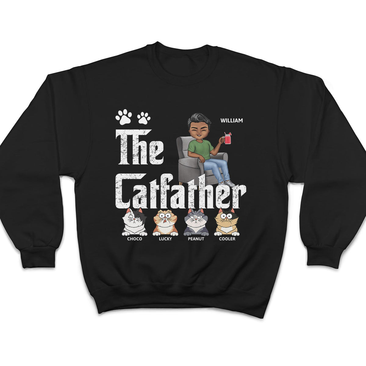 The Cat Father Cat Dad - Gift For Cat Lovers - Personalized T Shirt