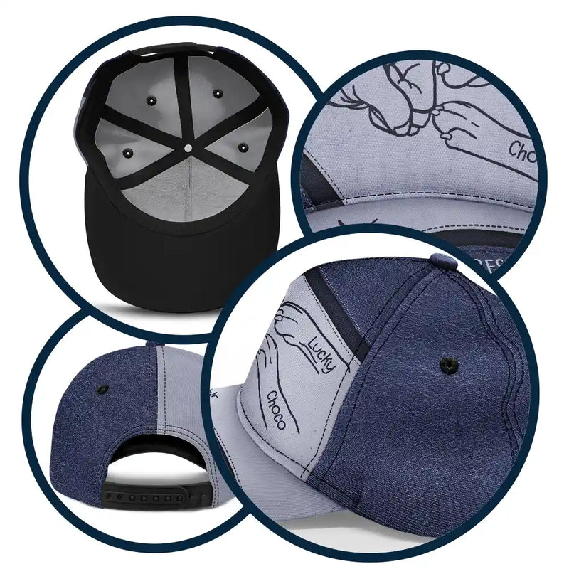 Paws And Human Hand Fist Bump Best Dog Dad Ever - Personalized Classic Cap