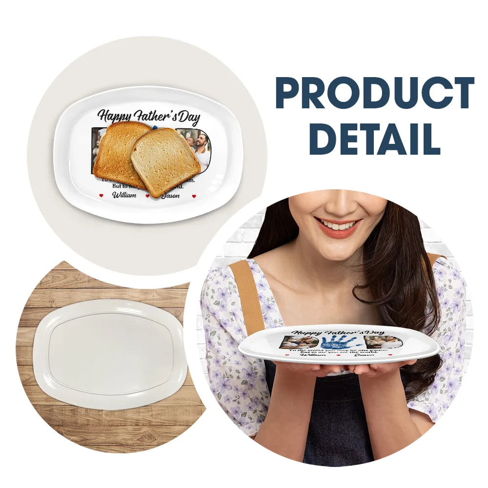 Custom Photo Dad You Are The World - Personalized Plate