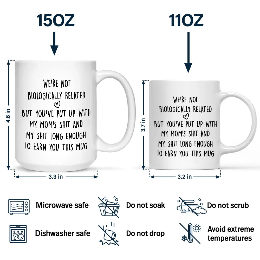 Custom Photo Stepdad Bonus Dad We're Not Biologically Related - Personalized Mug