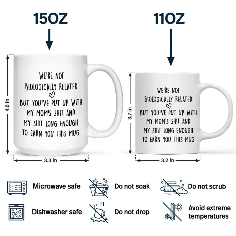 Custom Photo Stepdad Bonus Dad We're Not Biologically Related - Personalized Mug