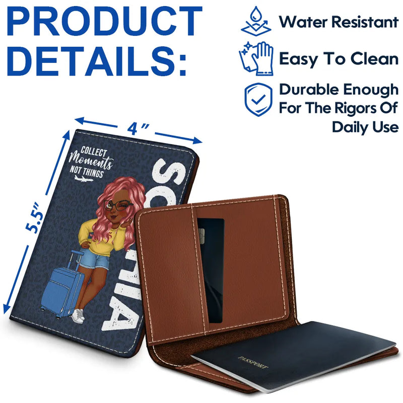 Travel Is My Therapy Leopard Pattern - Personalized Passport Cover, Passport Holder