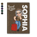 Travel Is My Therapy Leopard Pattern - Personalized Passport Cover, Passport Holder