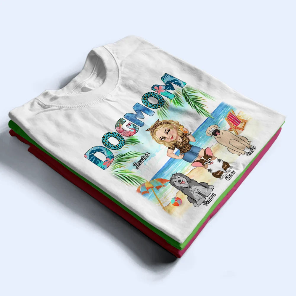 Dog Mom Tropical Beach Sea Ocean - Personalized T Shirt