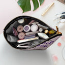 Trousse de maquillage personnalisée « All My Travel Crap Cartoon Woman »