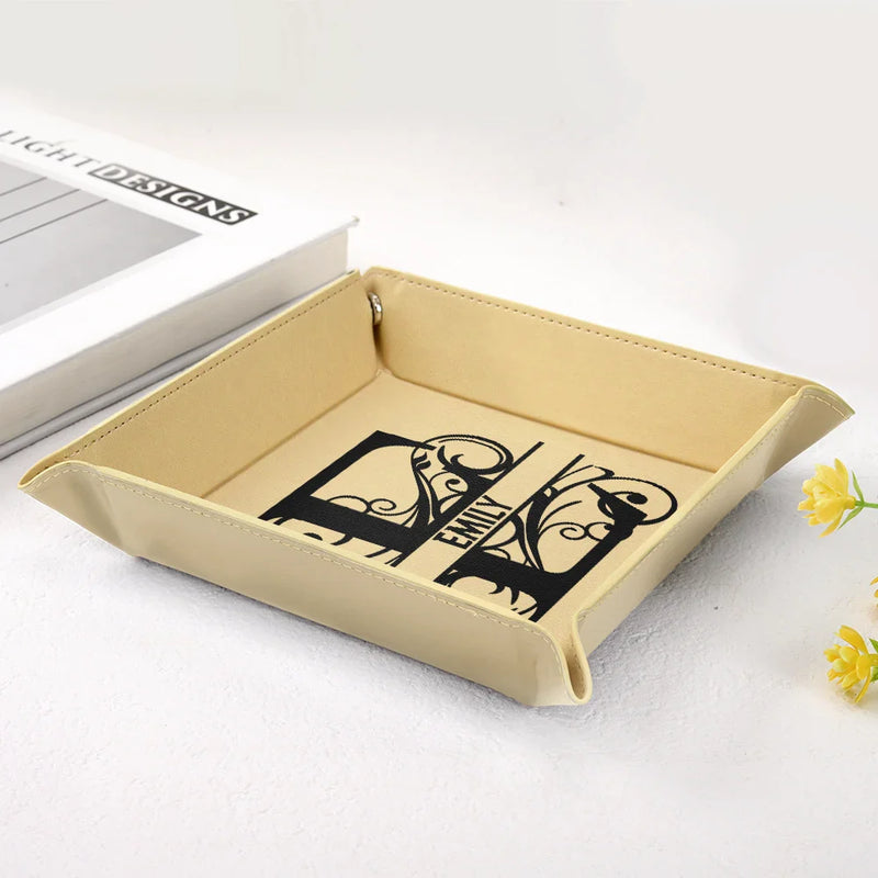 Monogram Name - Personalized Leather Valet Tray