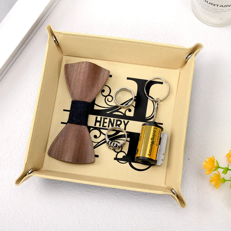 Monogram Name - Personalized Leather Valet Tray