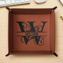 Monogram Name - Personalized Leather Valet Tray