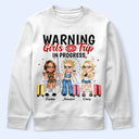 Warning Girls Trip In Progress - Personalized T Shirt