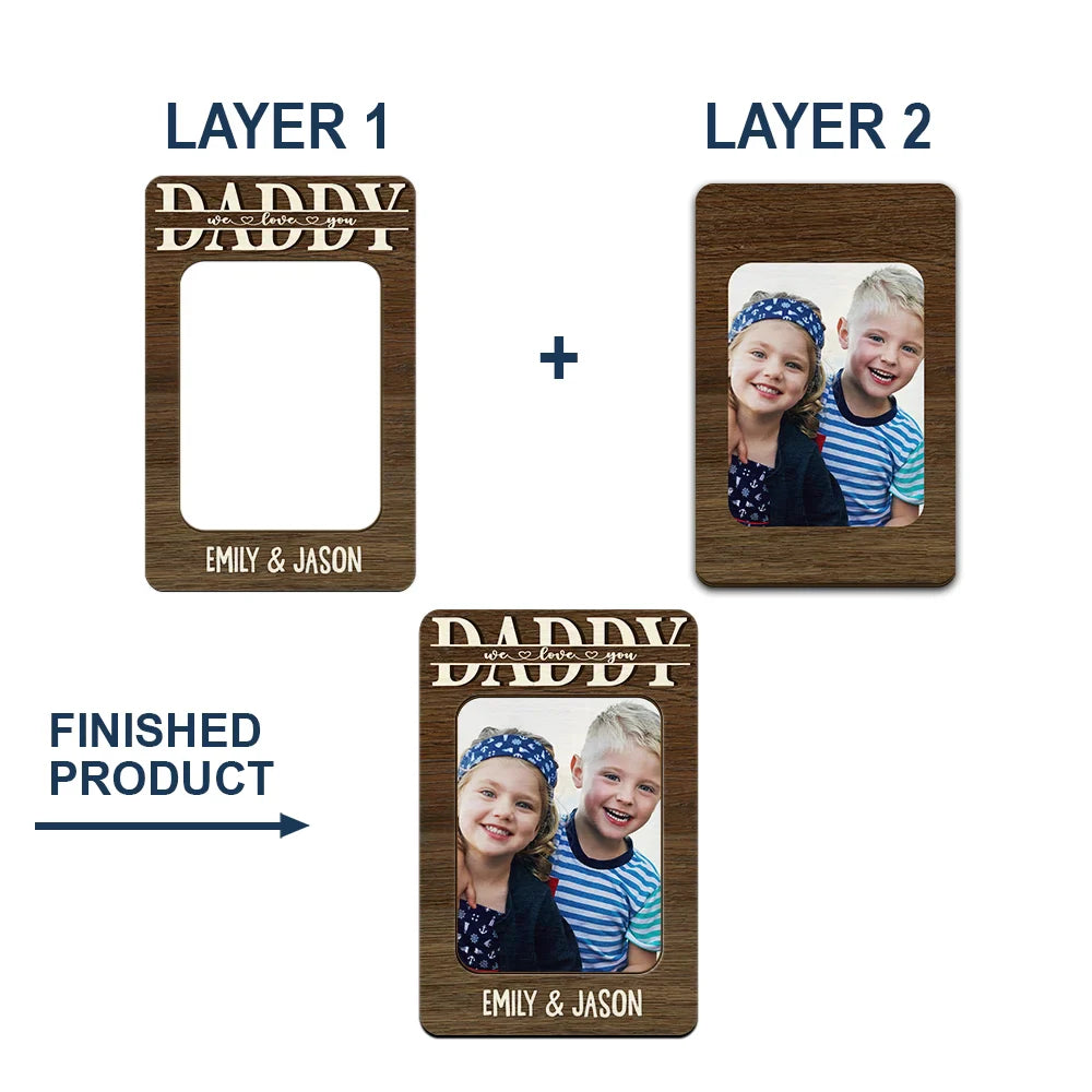 Custom Photo Dad We Love You - Personalized Custom Shaped Car Visor Clip