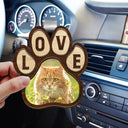 Custom Photo Love Pet Paw - Personalized Custom Shaped Car Visor Clip