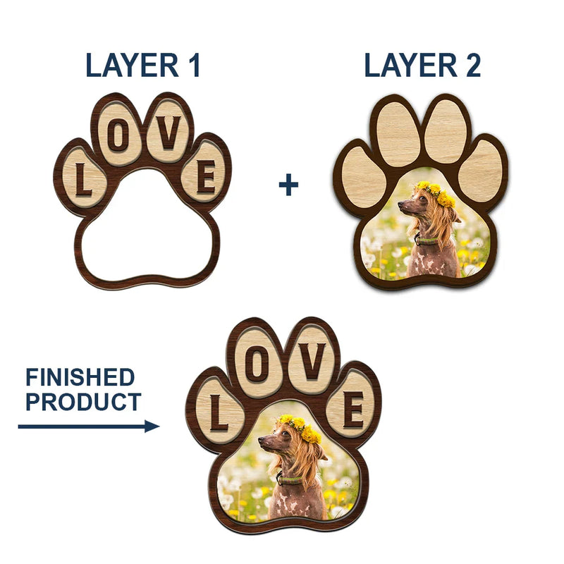 Custom Photo Love Pet Paw - Personalized Custom Shaped Car Visor Clip