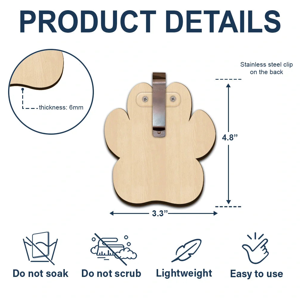 Custom Photo Love Pet Paw - Personalized Custom Shaped Car Visor Clip