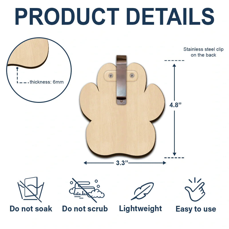 Custom Photo Love Pet Paw - Personalized Custom Shaped Car Visor Clip