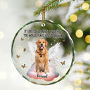 Custom Photo Memorial Christmas You Left Paw Prints On My Heart - Personalized Circle Glass Ornament