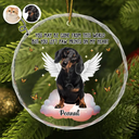 Custom Photo Memorial Christmas You Left Paw Prints On My Heart - Personalized Circle Glass Ornament