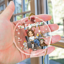 Christmas The Cat Mother - Personalized Circle Glass Ornament