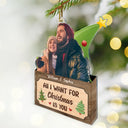 Custom Photo Christmas Couple From Our First Kiss Till Our Last Breath - Personalized Cutout Acrylic Ornament