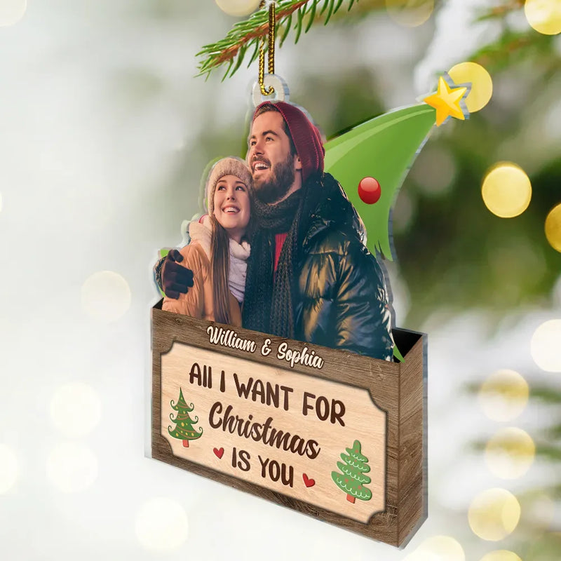Custom Photo Christmas Couple From Our First Kiss Till Our Last Breath - Personalized Cutout Acrylic Ornament