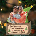 Custom Photo Christmas Couple From Our First Kiss Till Our Last Breath - Personalized Cutout Acrylic Ornament