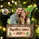 Custom Photo Christmas Couple From Our First Kiss Till Our Last Breath - Personalized Cutout Acrylic Ornament
