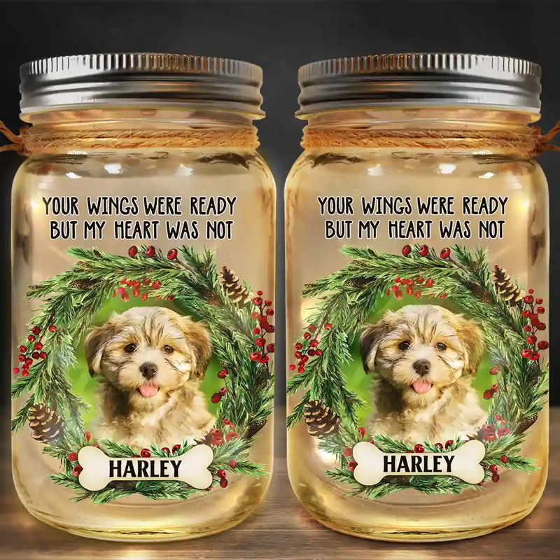 Custom Photo Your Light Will Shine In My Heart - Personalized Mason Jar Light