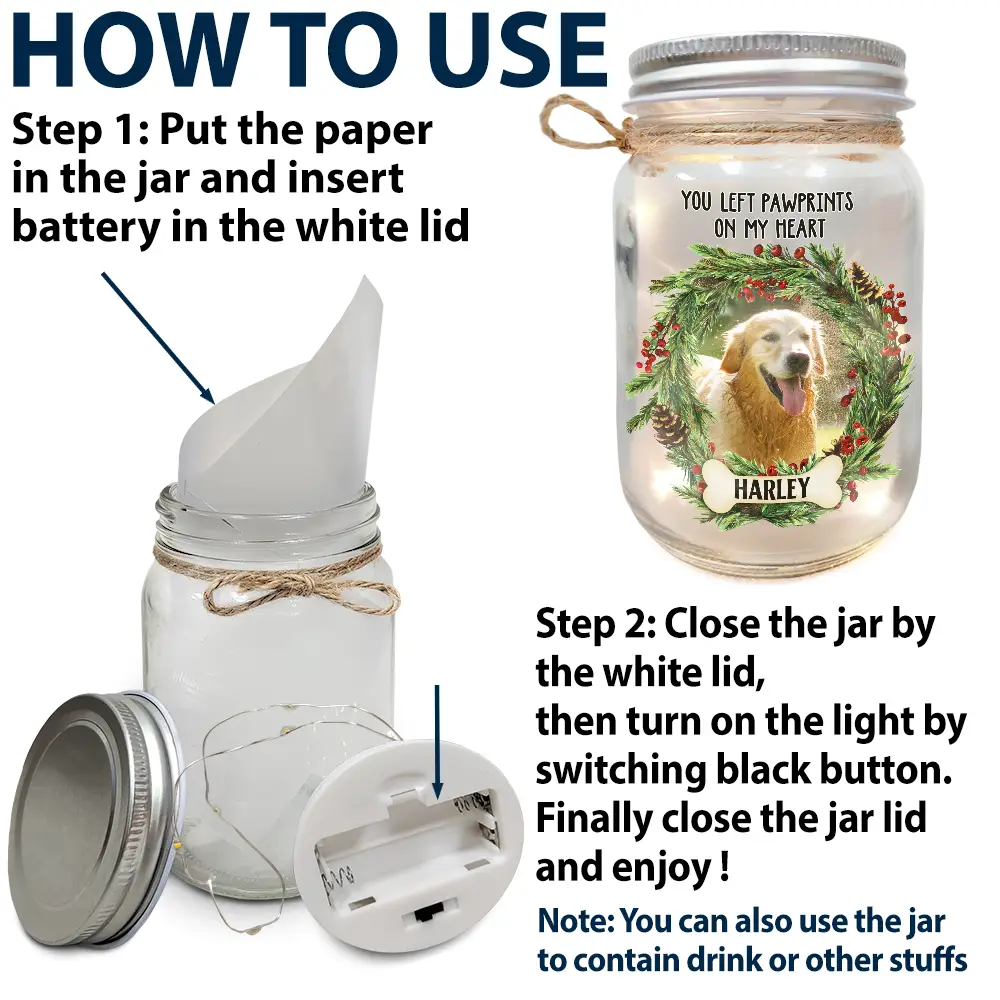 Custom Photo Your Light Will Shine In My Heart - Personalized Mason Jar Light