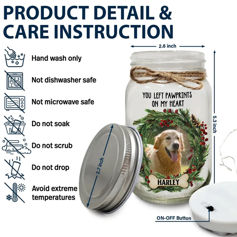 Custom Photo Your Light Will Shine In My Heart - Personalized Mason Jar Light