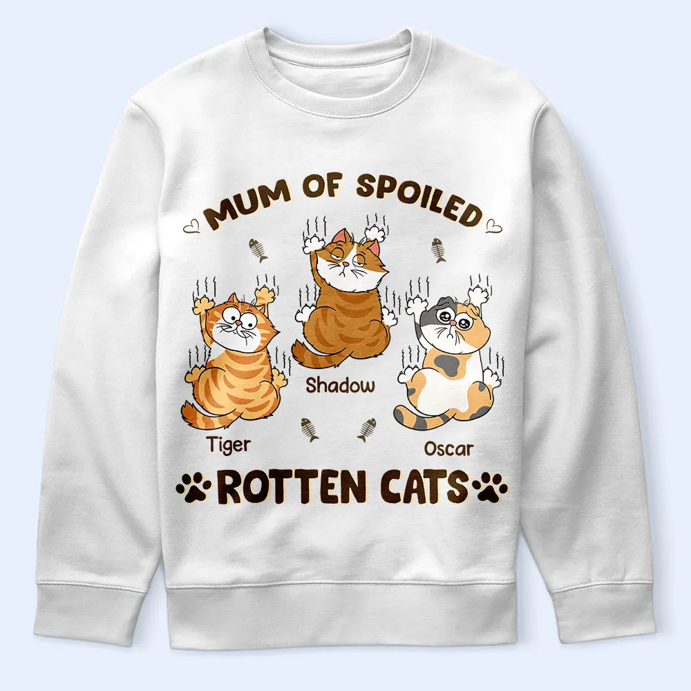 Mom Of Spoiled Rotten Cats - Personalized T Shirt