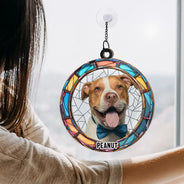Custom Photo Dog Cat Portrait - Personalized Window Hanging Suncatcher Ornament