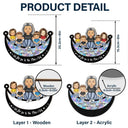 Grandma Mom And Kids On Moon - Personalized Window Hanging Suncatcher Ornament