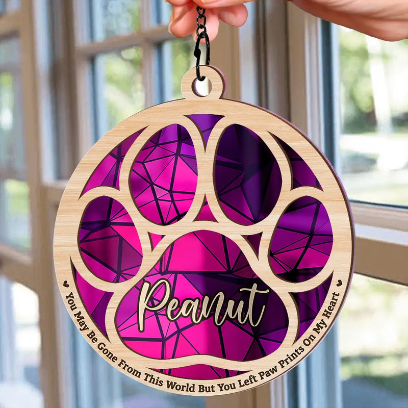 Memorial Dog Cat Paw If Love Could Have Saved You - Personalized Window Hanging Suncatcher Ornament