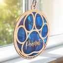 Memorial Dog Cat Paw If Love Could Have Saved You - Personalized Window Hanging Suncatcher Ornament