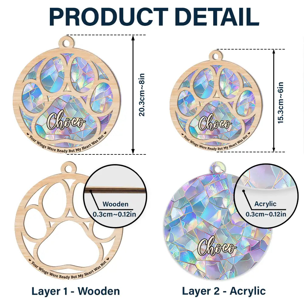 Memorial Dog Cat Paw If Love Could Have Saved You - Personalized Window Hanging Suncatcher Ornament