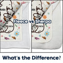 Couverture polaire personnalisée style floral Mama Bear, couverture Sherpa 