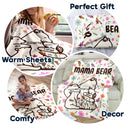 Couverture polaire personnalisée style floral Mama Bear, couverture Sherpa 
