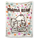 Couverture polaire personnalisée style floral Mama Bear, couverture Sherpa 