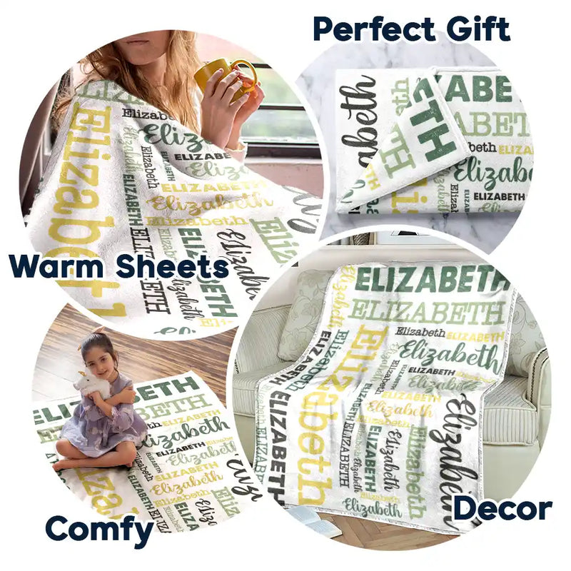 Prénoms de bébé et enfant : couverture polaire personnalisée, couverture sherpa 