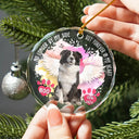 Custom Photo Memorial Dog Cat Favorite Hello & Hardest Goodbye - Personalized Circle Glass Ornament